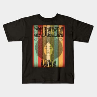 Reggae Butterfly Black Afro Queen: One Love Kids T-Shirt